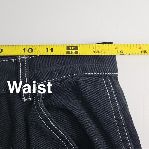 NWOT Garage Carpenter Pants Size 5 White Stitching | Wide Leg.| Goth Streetwear - Picture 9 of 16